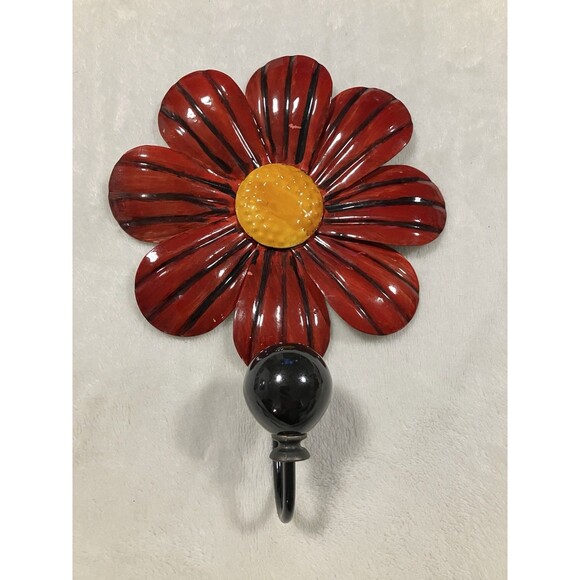 Metal Daisy Floral Bathroom Wall Hook Boho Flower Cottage Core Farmhouse - Picture 1 of 6